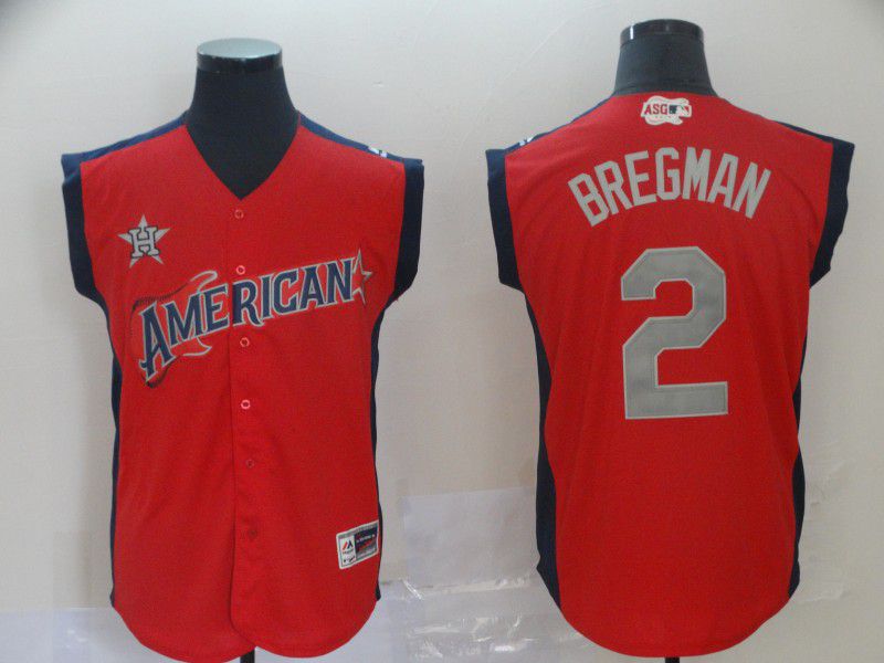 Men Houston Astros #2 Bregman Red 2019 All Star MLB Jerseys